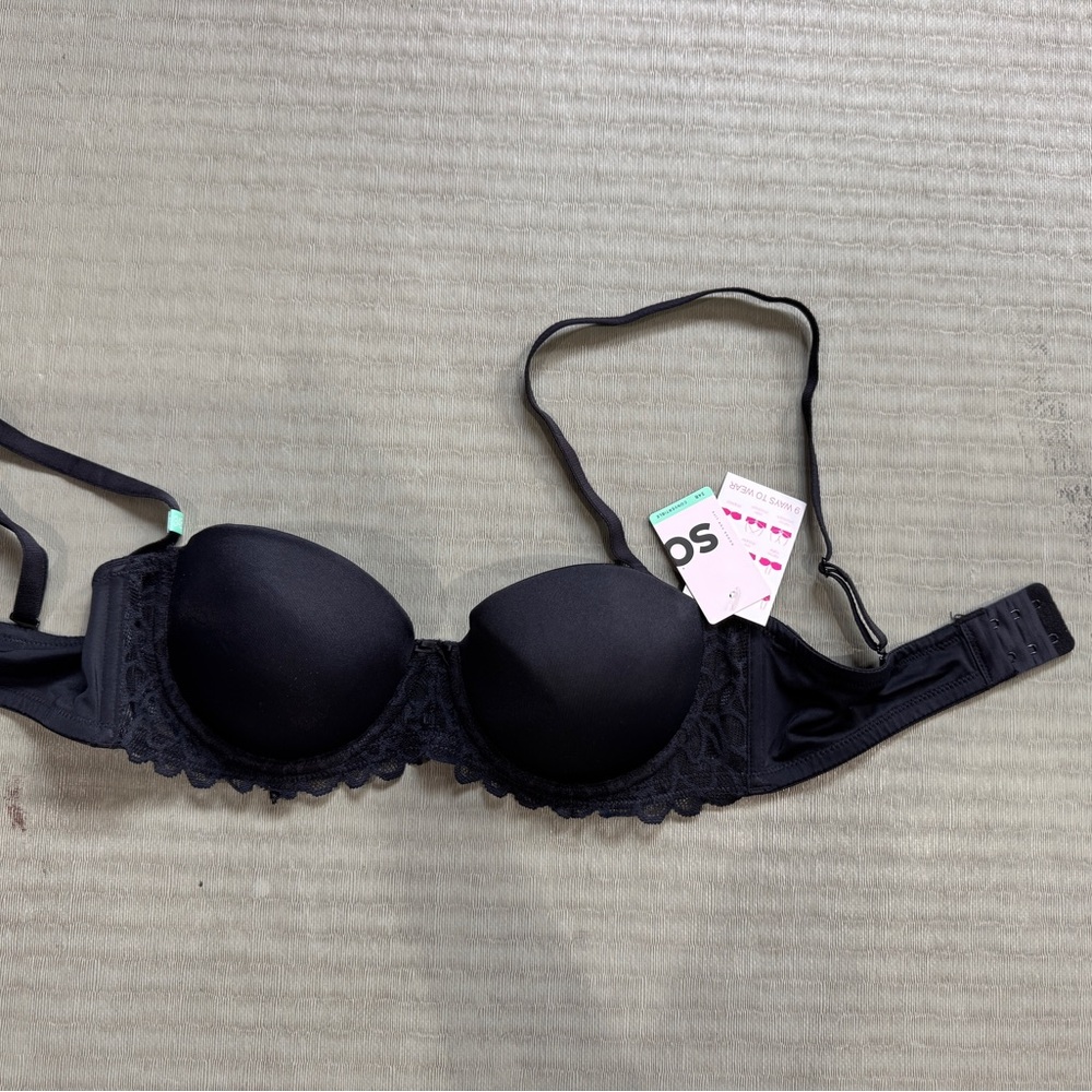 NWT SO ladies convertible black bra size 34B